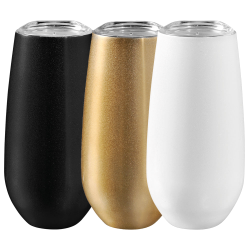 branded Rosa 170ml Vacuum Champagne Flute, from our range of promotional Reusable Coffee Cups - Metal