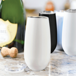 branded Rosa 170ml Vacuum Champagne Flute, from our range of promotional Reusable Coffee Cups - Metal