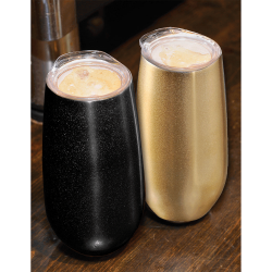 branded Rosa 170ml Vacuum Champagne Flute, from our range of promotional Reusable Coffee Cups - Metal