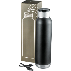 branded Soundwave Copper Vacuum Audio Bottle 650ml, from our range of promotional Drink Bottles - Metal
