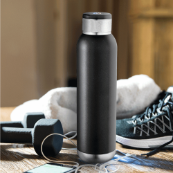 branded Soundwave Copper Vacuum Audio Bottle 650ml, from our range of promotional Drink Bottles - Metal