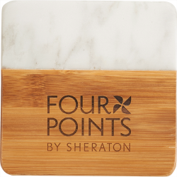 branded Marble and Bamboo Coaster, from our range of promotional Coasters