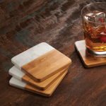 branded Marble and Bamboo Coaster, from our range of promotional Coasters