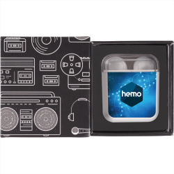 branded Braavos Wireless Charging True Wireless Earbuds, from our range of promotional Earbuds & Headphones