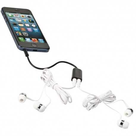 branded Sound Off Earbuds and Splitter, from our range of promotional Earbuds & Headphones