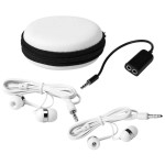 branded Sound Off Earbuds and Splitter, from our range of promotional Earbuds &amp; Headphones
