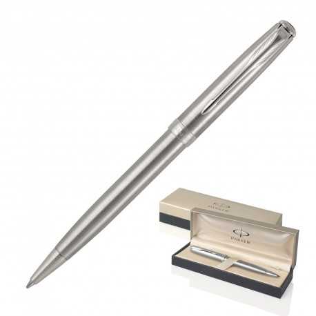 branded Metal Pen Ballpoint Parker Sonnet - Brushed Stainless CT, from our range of promotional Executive Pens