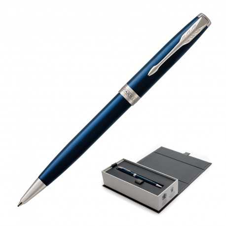 branded Metal Pen Ballpoint Parker Sonnet - Lacquer Blue CT, from our range of promotional Executive Pens