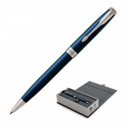 branded Metal Pen Ballpoint Parker Sonnet - Lacquer Blue CT, from our range of promotional Executive Pens