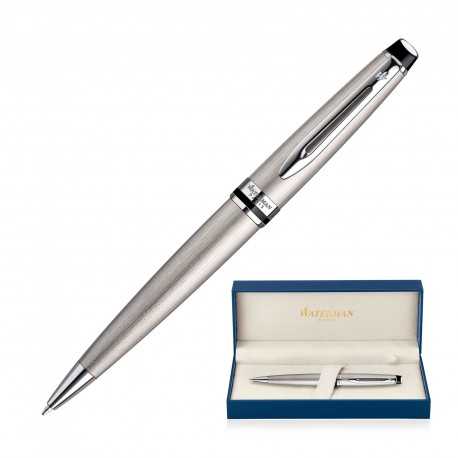 branded Metal Pen Ballpoint Waterman Expert - Brushed Stainless CT, from our range of promotional Executive Pens