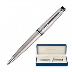 branded Metal Pen Ballpoint Waterman Expert - Brushed Stainless CT, from our range of promotional Executive Pens