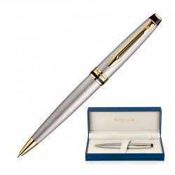 branded Metal Pen Ballpoint Waterman Expert - Brushed Stainless 23k gold plated trim, from our range of promotional Executive...