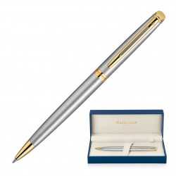 branded Metal Pen Ballpoint Waterman Hemisphere - Brushed Stainless GT, from our range of promotional Executive Pens