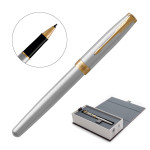 branded Metal Pen Rollerball Parker Sonnet - Brushed Stainless GT, from our range of promotional Executive Pens