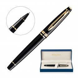 branded Metal Pen Rollerball Waterman Expert - Lacquer Black GT, from our range of promotional Executive Pens