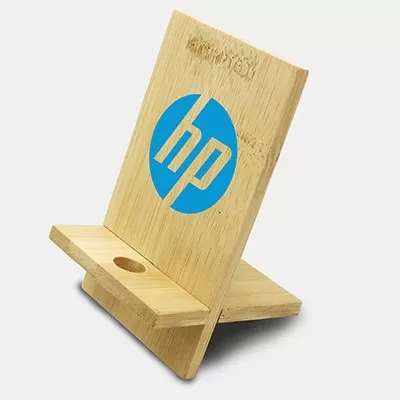 branded Groove Bamboo Phone Stand, from our range of promotional Phone Accessories