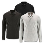 branded SOLS Perfect Mens Long Sleeve Polo, from our range of promotional Men&#039;s Promotional Polo Shirts
