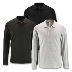 branded SOLS Perfect Mens Long Sleeve Polo, from our range of promotional Men's Promotional Polo Shirts