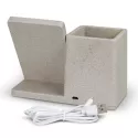 branded Oaken Wireless Charger Desk Caddy, from our range of promotional Phone Accessories