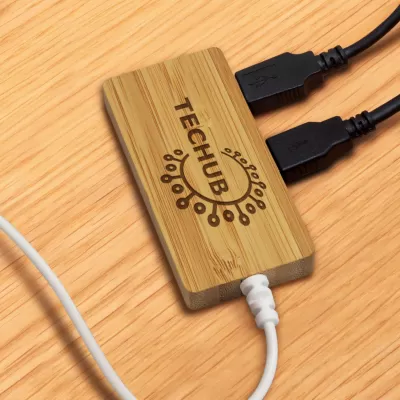branded Bamboo USB Hub, from our range of promotional USB Accessories