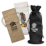 Drawstring Bags &amp; Back Sacks  - Jute Wine Drawstring Bag