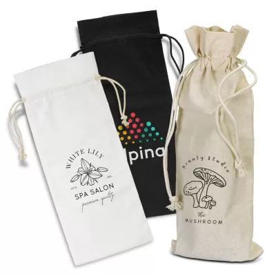 branded Cotton Wine Drawstring Bag, from our range of promotional Drawstring Bags & Back Sacks