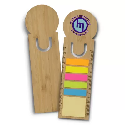 branded Bamboo Ruler Bookmark - Round, from our range of promotional Bookmarks