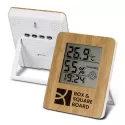 branded Bamboo Weather Station, from our range of promotional Desk &amp; Weather Station Clocks