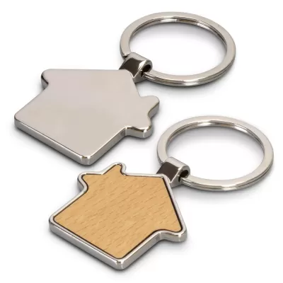 branded Santo House Shaped Key Ring, from our range of promotional Metal Keyrings