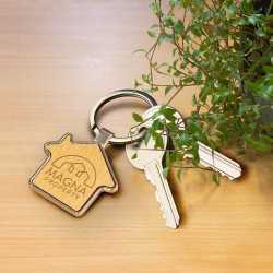 branded Santo House Shaped Key Ring, from our range of promotional Metal Keyrings