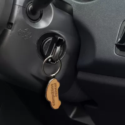 branded Santo Car Shaped Key Ring, from our range of promotional Metal Keyrings