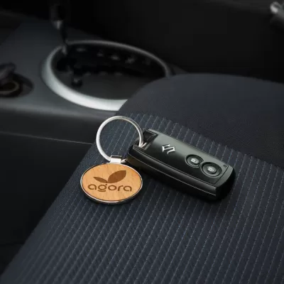 branded Santo Key Ring - Round, from our range of promotional Metal Keyrings