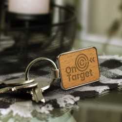 branded Santo Key Ring - Rectangle, from our range of promotional Metal Keyrings