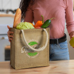 branded Monza Starch Jute Tote Bag, from our range of promotional Jute Shopping &amp; Tote Bags