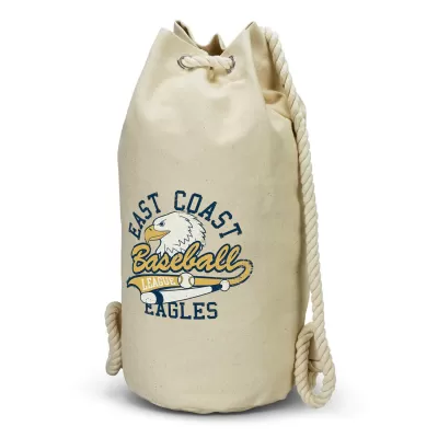 branded Riverside Canvas Barrel Bag, from our range of promotional Sports Bags & Duffle Bags