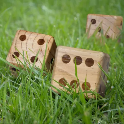 branded Wooden Yard Dice Game, from our range of promotional Toys, Games & Novelties