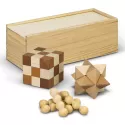 branded Wooden Brain Teaser Set, from our range of promotional Executive Toys and Games