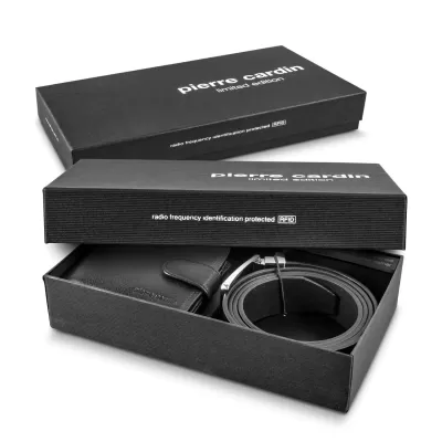 branded Pierre Cardin Leather Wallet Belt Gift Set, from our range of promotional Corporate Travel Wallets