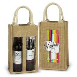 Wine Holders & Carriers - Serena Jute Double Wine Carrier