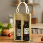 Wine Holders &amp; Carriers - Serena Jute Double Wine Carrier