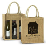 Wine Holders &amp; Carriers - Serena Jute Triple Wine Carrier