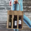 branded Serena Jute Triple Wine Carrier, from our range of promotional Wine Holders &amp; Carriers