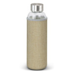 branded Venus Glass Bottle - Natural Sleeve, from our range of promotional Drink Bottles - Metal