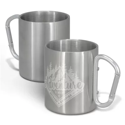 branded Carabiner Coffee Mug - 300ml, from our range of promotional Reusable Coffee Cups - Metal
