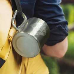 branded Carabiner Coffee Mug - 300ml, from our range of promotional Reusable Coffee Cups - Metal