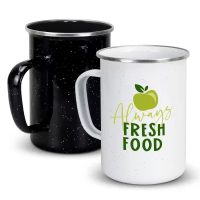 branded Bendigo Enamel Mug - 600ml, from our range of promotional Reusable Coffee Cups - Metal