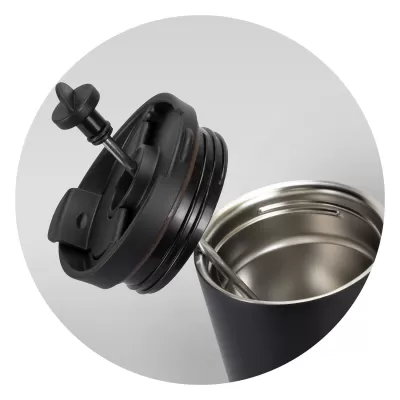 branded Coffee Press Vacuum Cup - 500ml, from our range of promotional Reusable Coffee Cups - Metal