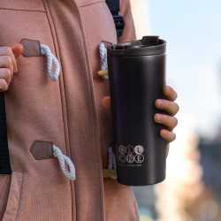 branded Coffee Press Vacuum Cup - 500ml, from our range of promotional Reusable Coffee Cups - Metal
