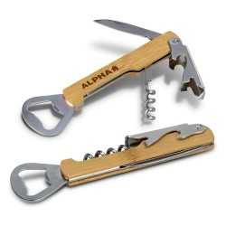branded Bamboo Wine Waiters Knife, from our range of promotional Bottle Openers