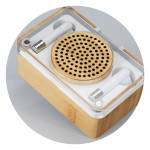 Wired &amp; Bluetooth Speakers - Bamboo Wireless Speaker &amp; Earbud Set